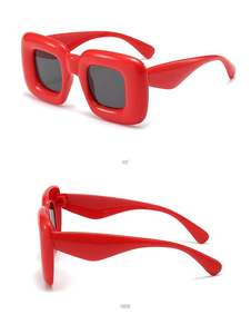 Gafas de sol cuadradas inflables divertidas y lindas, estilo Ins para mujer, gafas de sol de moda para hombre con personalidad. - Product Image 5