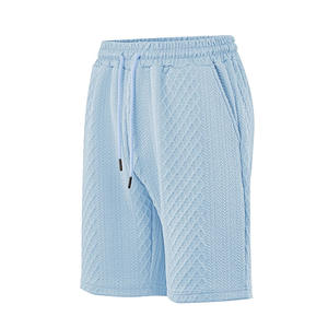 กางเกงชายหาดฤดูร้อนสำหรับผู้ชาย สีเบอร์กันดี ทรงหลวม สปอร์ต แคชชวล พร้อมเชือกผูกเอวยางยืด - Product Image 3