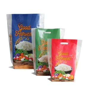 Custom color printing empty 5kg 10kg 25kg 50kg bopp rice sack sac de riz bopp laminated rice packing bag pp woven bag for rice