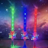 LED Leuchtschwert Regenbogen Magisches Kristall-Schneeflocken-Blitzlicht-Schwert Neues Leuchtendes Weihnachtsspielzeug 58*11,5*4cm Extra Groß