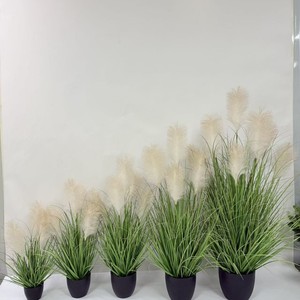 Pianta Artificiale in PVC di Erba Cipollina in Vaso, Verde, 30-100cm, per Decorazione di Casa, Centro Commerciale e Giardino - Product Image 6