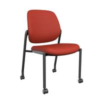 Chaise de bureau ergonomique empilable moderne en maille rouge, idéale pour les salles de conférence et les zones d'accueil des visiteurs