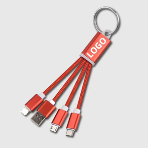 Hot bán khuyến mại kinh doanh Bộ quà tặng 5V/2A Keychain sạc 3 trong 1 cáp USB cho nam giới và phụ nữ mặt Hàng quà tặng - Product Image 1