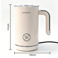 Mousseur à lait électrique 4-en-1 détachable avec commande à un bouton pour café, chocolat chaud, mousseur portable