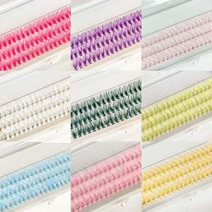 30 पी निजी लेबल नए रंगीन खंड क्लस्टर पलकों के निजी लेबल रंगीन डिय लश - Product Image 5