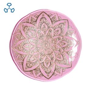 Platos de Cristal Decorativos de 13 Pulgadas, Elegantes Platos de Cristal Rosados para Bodas, Fiestas, Banquetes, Cumpleaños y Celebraciones - Product Image 2