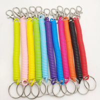 Porte-clés spirale rétractable à ressort anti-vol Anti-perte cordon extensible porte-clés de sécurité porte-clés extensible en métal
