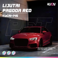 Film de protection de véhicule en vinyle PET Lijutai Pagoda Red 1,52x17M, sans bulles d'air, sans effet peau d'orange, changeant de couleur, métallique, pour carrosserie