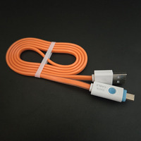 Anpassungs logo farbige flache LED-Identifikation lampe V8 Android Datenleitung Micro-USB-Kabel