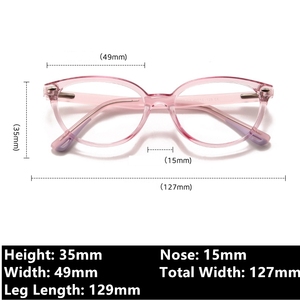 Comoda luce blu anit occhiali ottici per bambini gaming computer cerniera a molla TR90 piccolo ovale viola <span class=keywords><strong>cornice</strong></span> trasparente ragazza - Product Image 6