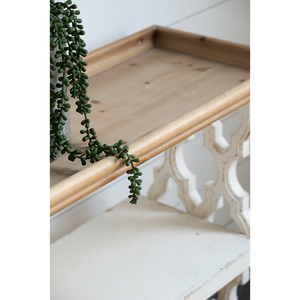 Mesa Consola Estilo Rústico Francés con Bandeja de Madera Natural y Acabado Desgastado Blanco, 35.5 x 14 x 32 - Product Image 6