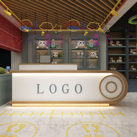 Bureau de réception moderne en bois écologique de luxe pour hôtel, spa, centre commercial, salle de sport, magasin et mobilier de bureau commercial