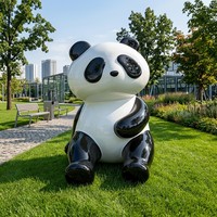 Modelo de Panda Gigante, Escultura de Resina de Fibra de Vidrio, Resistente a la Intemperie, para Exteriores, Parques Temáticos, Jardines de Infancia, Color y Tamaño Personalizables