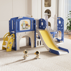 Venta de fábrica Rocket Toy Indoor Daycare Family Plastic <span class=keywords><strong>Slide</strong></span> and Swing Play House para niños <span class=keywords><strong>Slide</strong></span> Playground Play Equipment Set - Product Image 1