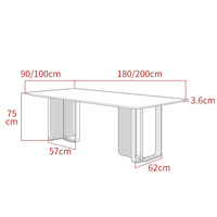 Table à manger de luxe en or avec cadre en acier inoxydable et dessus en marbre 6 places et chaises Table de salle à manger de restaurant rectangulaire moderne