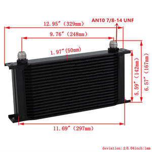 Universal 19 Row AN10 <strong>Oil</strong> Cooler <strong>Kit</strong> <strong>Relocation</strong> Adapter Bracket <strong>Kit</strong> Black - Product Image 3