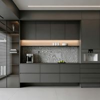 Mueble de Salón Moderno con Puertas de Vidrio y MDF Negro, Ecológico, de Gran Capacidad, Ajustable, Moderno