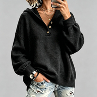 Nouvelle collection Automne Hiver 2026 – Sweat à capuche tricoté décontracté et confortable pour femme, style européen et américain, directement de l'usine – Personnalisation OEM ODM