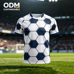 Custom Logo Front Printed Breathable Quick Dry Short Sleeve Heat-Transfer Printed Football Jersey Soccer Uniform Men's - Product Image 1