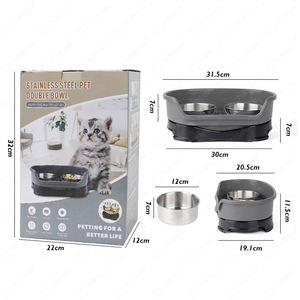 Toptan paslanmaz çelik yavaş besleyici ve kaymaz tabanı ile köpekler ve kediler için 1 Pet çanak içinde su kasesi 6.5cm 2 - Product Image 2