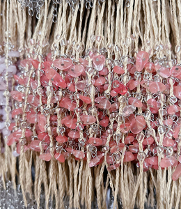 Bracelets en <span class=keywords><strong>macramé</strong></span> tissé à la main en pierre de gravier naturel pour femmes, pierres précieuses, raphia, herbe tressée, <span class=keywords><strong>bracelet</strong></span> de cheville, cadeau de plage - Product Image 2