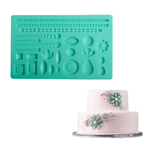 Fondant <b>Cake</b> Silicone Mold Flower Shape Embossed Edge <b>Cake</b> <b>Decorating</b> <b>Supplies</b> Wedding DIY Baking Tool - Product Image 1