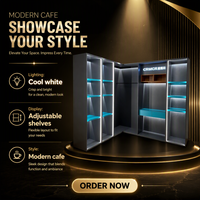 Vitrine à gâteaux en MDF sur mesure, verre trempé de 8 mm, éclairage LED, design 3D gratuit pour cafés et confiseries