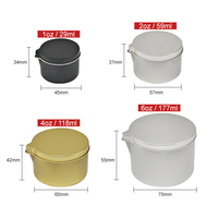 Conteneur à bougie rond en métal vide, 1 oz, pot à bougie d'aromathérapie sans soudure, solution d'emballage pour bougies