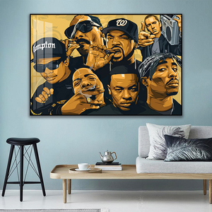 Kristallporzellan-Gemälde Rapper und Hip-Hop Wandkunst <span class=keywords><strong>Poster</strong></span> Leinwanddruck für Wohnzimmer und Schlafzimmer Dekoration <span class=keywords><strong>Rap</strong></span>-Legenden - Product Image 4
