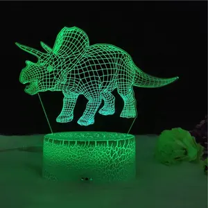 Yenilik hediye film hayranları çocuk odası ay lambası sevimli usta Yoda Crackle taban dokunmatik 7 renk değişimi 3D hareket sensörlü Led işık