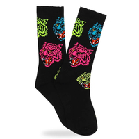 Échantillon gratuit de chaussettes Harajuku avec motif de crâne, de cœur, de rose, de tigre, de squelette, chaussettes élastiques unisexes en coton pour femmes et hommes, chaussettes amusantes, chaussettes fantaisie