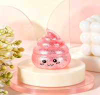 Jouet Squishy Caca Pailleté Non Toxique en TPR, Balle Anti-Stress à Remontée Lente, Cadeau Nouveauté Farce pour Enfants et Adultes