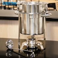 Matériel hôtelier de luxe : Réchaud à soupe 7L en acier inoxydable avec baril à soupe et baril à eau, équipement de restauration
