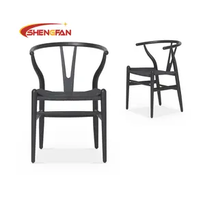 Gebrauchter Holzstuhl hölzerne Beine Wunschgelenksessel Happy Hour Essen Cafetischen Stühle schwarze Farbe Indonesien