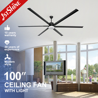 Ventilateur de plafond 1stshine 100 pouces avec télécommande, éco-responsable, de qualité industrielle, personnalisable OEM/ODM, avec éclairage LED