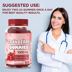 VitaHall OEM/ODM/OBM Gummies à la canneberge véganes sans sucre, santé des voies urinaires, gummies à l'extrait <span class=keywords><strong>de</strong></span> canneberge pour femmes, aide à nettoyer - Product Image 3