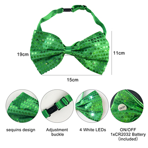 Decoración para Fiestas, Corbata <span class=keywords><strong>de</strong></span> Lentejuelas Luminosa <span class=keywords><strong>de</strong></span> 5.9'' con 4 LED Blancos para <span class=keywords><strong>Carnaval</strong></span>, Día Nacional <span class=keywords><strong>de</strong></span> Estados Unidos, Día <span class=keywords><strong>de</strong></span> San Patricio - Product Image 6