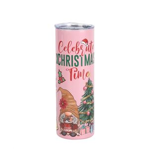 20 oz Christmas Printed Stainless Steel Cup Double Wall Insulated 20oz Straight Cup, for Holiday, Family <b>Gifts</b> - Product Image 4