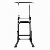 Station de musculation autoportante en acier au carbone pour dips et tractions, 150 kg, hauteur réglable sur 10 niveaux, pour entraînement de force à domicile, Power Cage