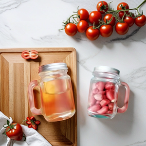 Rỗng <span class=keywords><strong>mini</strong></span> Glass <span class=keywords><strong>Mason</strong></span> Jar với xử lý 35ml 120ml gia vị gia vị container với xử lý bạc kim loại nắp mật ong gia vị số lượng lớn - Product Image 4