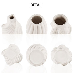 Jarrón de cerámica blanca con diseño cónico único impreso en 3D personalizado para tulipanes, florero nórdico moderno, decoración del hogar para la sala de estar - Product Image 5
