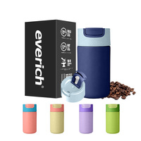 Everich Tasse à thé en acier inoxydable 304 à double paroi isolée, tasse à café/lait graduée avec bouteille sous vide pour les voyages, cadeau
