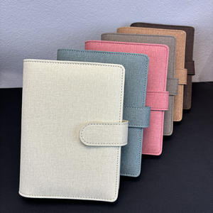 Raccoglitore per buste contanti A6 con anelli da 30 mm e hardware dorato, con portafoglio con cerniera, agenda e organizer per la gestione del budget in lino - Product Image 3