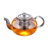 Bouilloire à thé en verre Bambus Premium avec infuseur en acier inoxydable à mailles fines pour une extraction de thé parfaite, facile à nettoyer et à utiliser