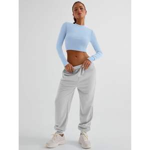 Trendy Queen Women's Bodysuits Basic Ribbed Slim Fitted Crop <b>Tops</b> with <b>Long</b> <b>Sleeves</b> Casual Fall Fashion for <b>Y2K</b> Teen Girls - Product Image 6