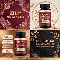 Capsules liposomales de NAD+ avec resvératrol et quercétine, complément alimentaire pour soutenir l'énergie cellulaire