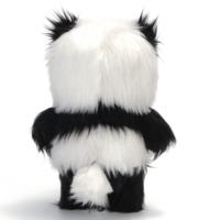 Peluche Panda Mignon Debout aux Poils Longs, Grandes Yeux de Dessin Animé, Nez Rouge, Design Personnalisé, Jouet en Peluche pour Enfants, Cadeau