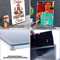 Caja de Luz Publicitaria LED Personalizada Ultrafina de Aluminio con Cristal Templado Retroiluminado en Negro y Plata para Menús de Restaurantes y Cafeterías