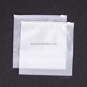 Sac en plastique transparent auto-adhésif avec fermeture éclair personnalisée, emballage avec fermeture éclair givrée, sac à fermeture éclair avec fermeture éclair givrée - Product Image 2