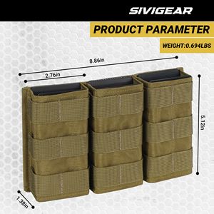 SIVI - Bolsa Táctica Universal para Cargadores de Nylon 1000D, Bolsa Triple para Cargadores de 5.56 - Product Image 5
